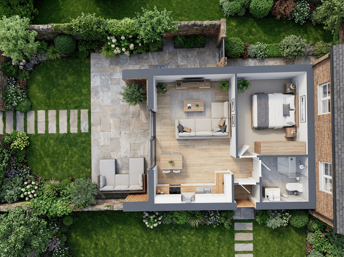 The Linked Annex floor plan — 32 m²