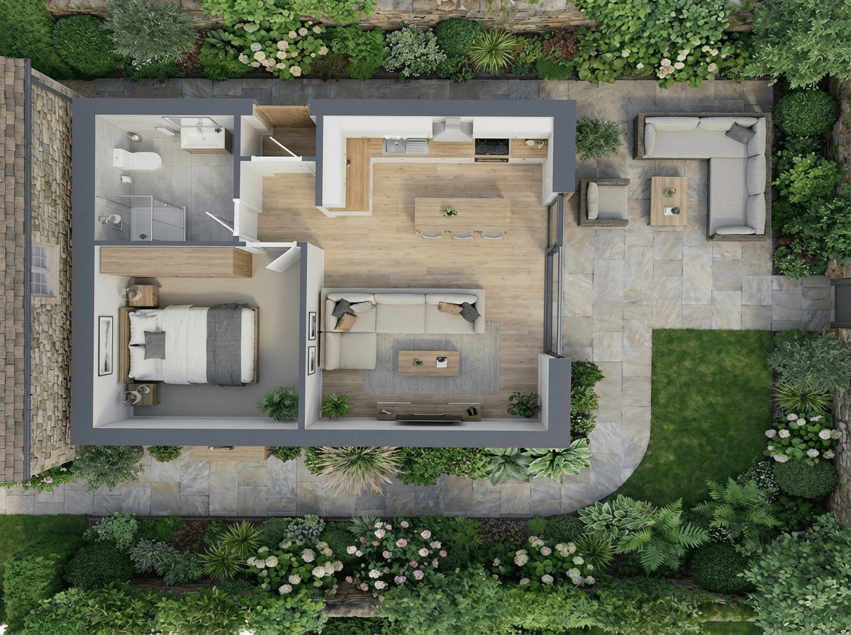 The Residence floor plan — 60 m²