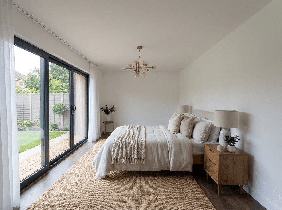 Ranelagh studio interior — bedroom with sliding doors