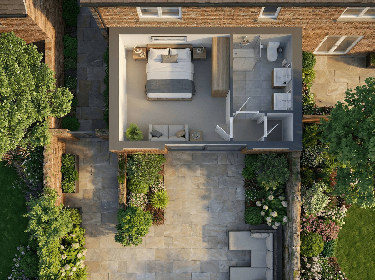 The Studio floor plan — 24 m²